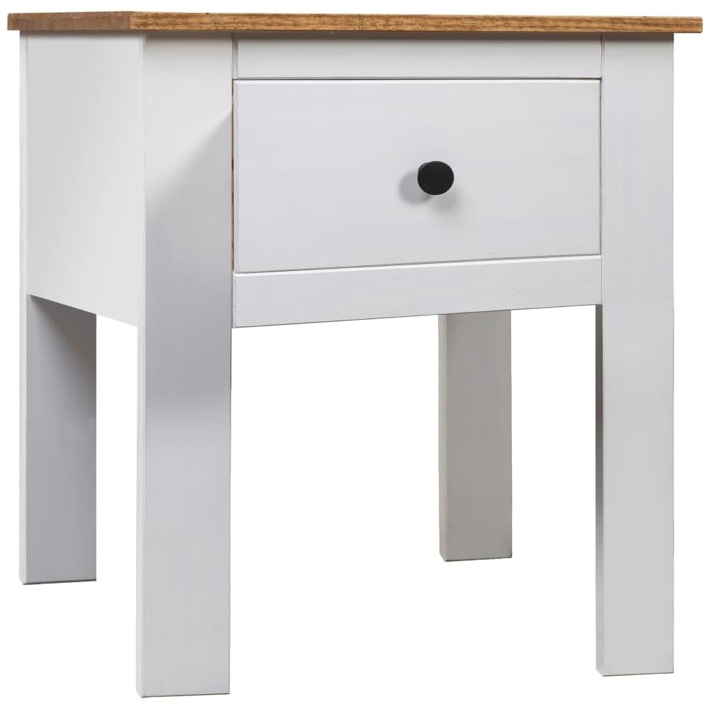Comodino Bianco 46x40x57 cm in Legno di Pino Panama Range - Foto 1