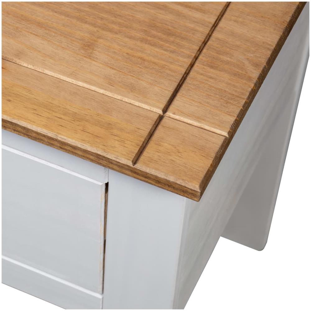 Comodino Bianco 46x40x57 cm in Legno di Pino Panama Range - Foto 14