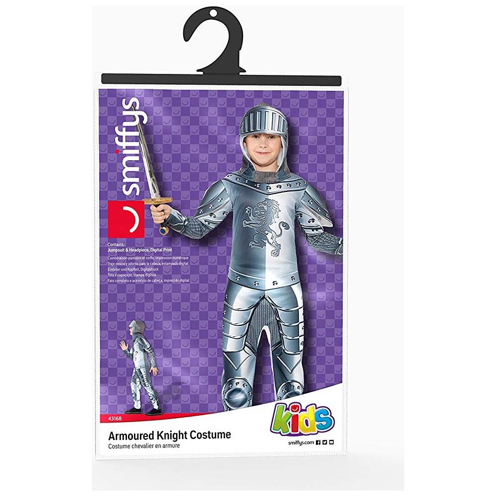 Travestimento Da Cavaliere In Armatura Per Bambino - Taglia: 4 - 6 Anni (115/128 Cm)  - Foto 3