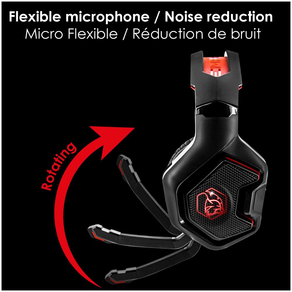 Warcry P-hw1 Cuffie Gamer Senza Fili Con Microfono - Wireless 2,4 Ghz - Suono Surround Stereo - Microfono Omnidirezionale Con Cancellazione Del Rumore - Memory Foam - Led Rosso - Jack Da 3,5 Mm - Compatibile Con Pc / mac / xbox / ps4 / nintendo Switch - Foto 7