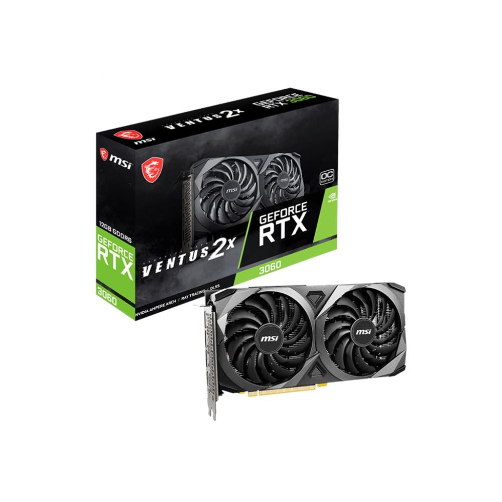 GeForce RTX 3060 12 GB GDDR6 Pci-E 3 x DisplayPort / 1 x HDMI Ventus 2X OC (RTX 3060 VENTUS 2X 12G OC)  - Foto 1