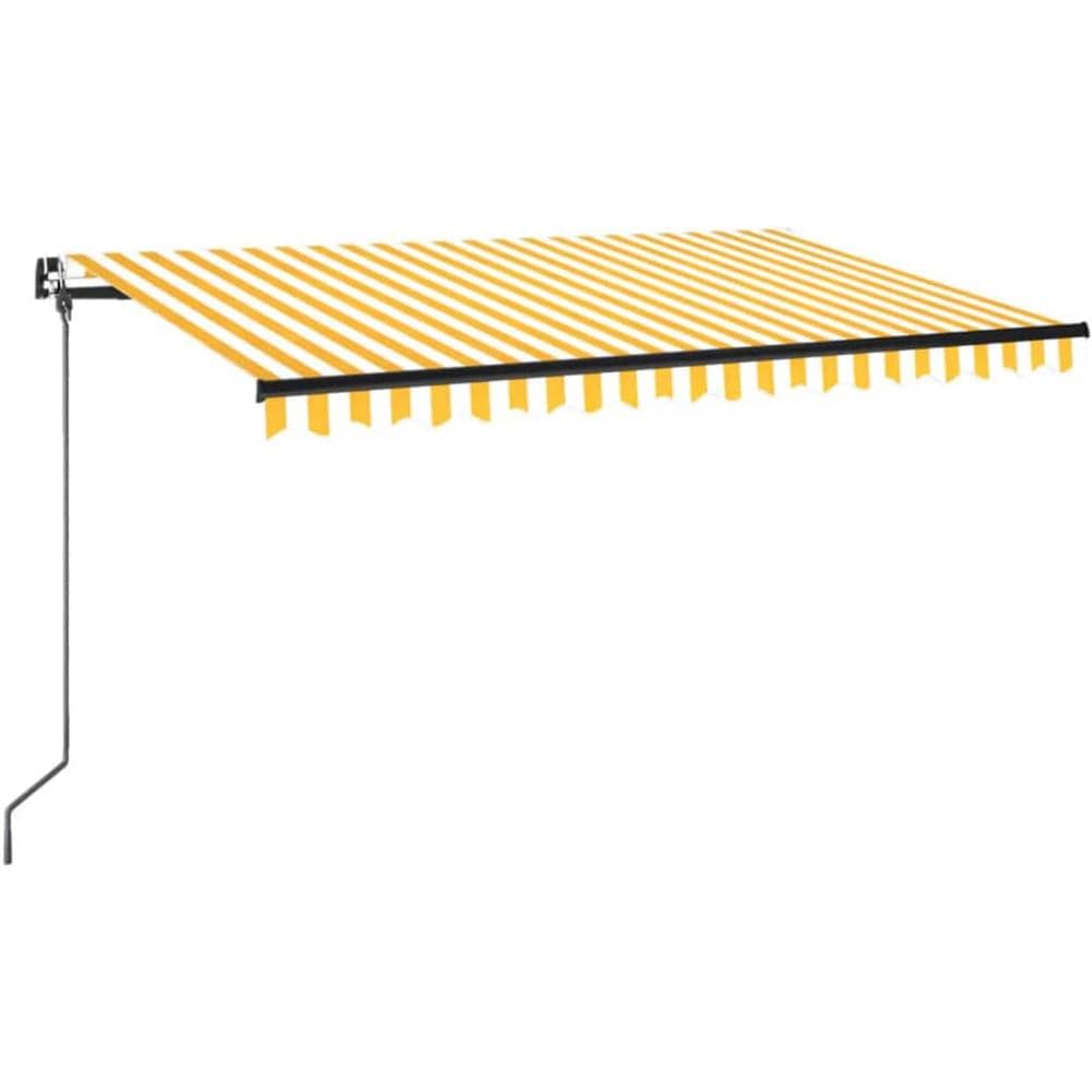 Tenda Da Sole Retrattile Manuale 400x350 Cm Gialla E Bianca - Foto 1