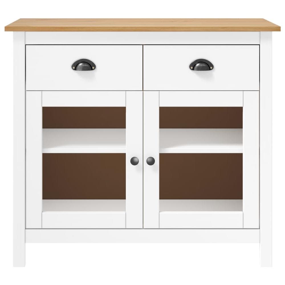 Credenza Hill Bianca 90x40x80 cm in Legno Massello di Pino - Foto 2