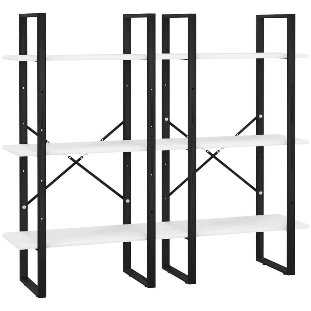 Scaffale Portaoggetti Bianco 60x30x210 cm in Legno Multistrato - Foto 2