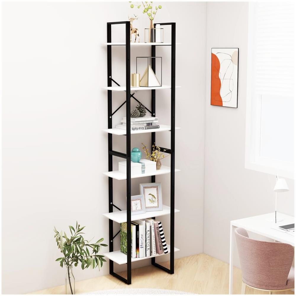 Scaffale Portaoggetti Bianco 60x30x210 cm in Legno Multistrato - Foto 1