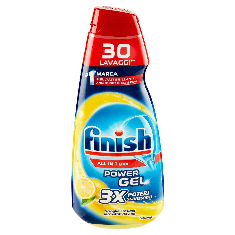 Detersivo Piatti All In 1 Max Power Gel X3 Al Limone 30 Azione Sgrassante Lavaggi 600 Ml - Foto 4