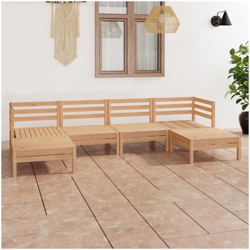 Set Salotto da Giardino 6 pz in Legno Massello di Pino - Foto 1