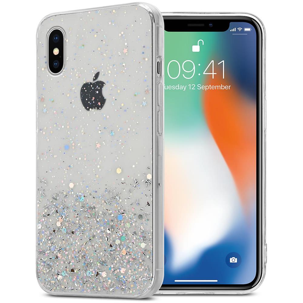 Custodia Compatibile Con Apple Iphone X / Xs In Trasparente Con Glitter - Coperchio Protettivo In Silicone Tpu Flessibile Con Glitter Scintillanti - Foto 1