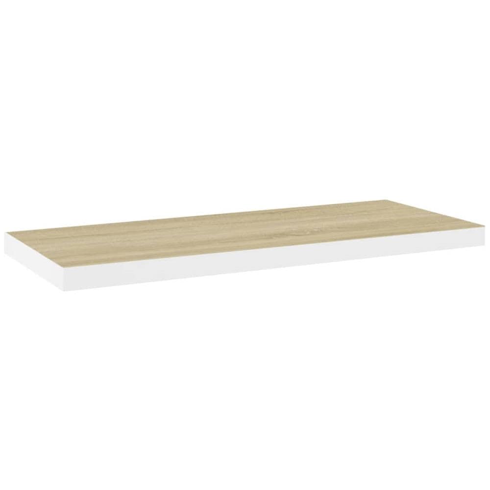 Scaffale A Parete Rovere E Bianco 80x23,5x3,8 Cm In Mdf - Foto 2