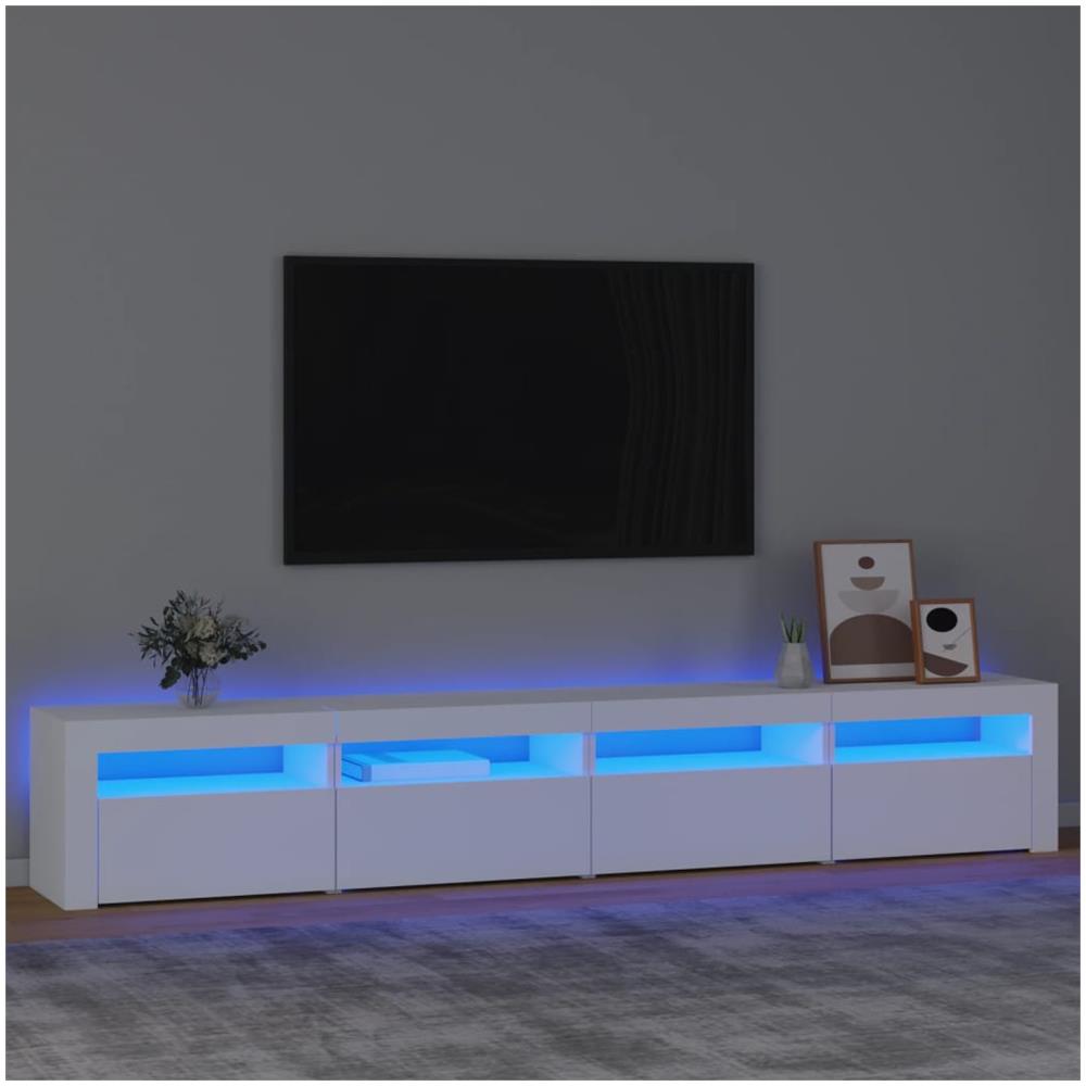 Mobile Porta TV con Luci LED Bianco 240x35x40 cm - Foto 1