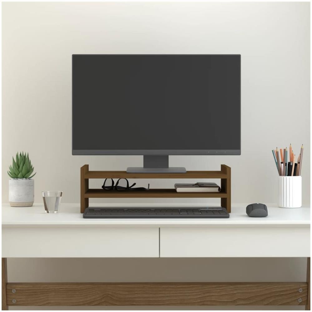Supporto Per Monitor Miele 50x27x15 Cm Legno Massello Di Pino - Foto 5