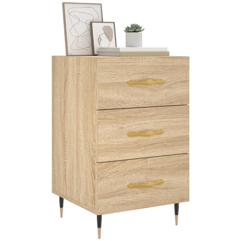 Comodino Rovere Sonoma 40x40x66 Cm In Legno Multistrato - Foto 3