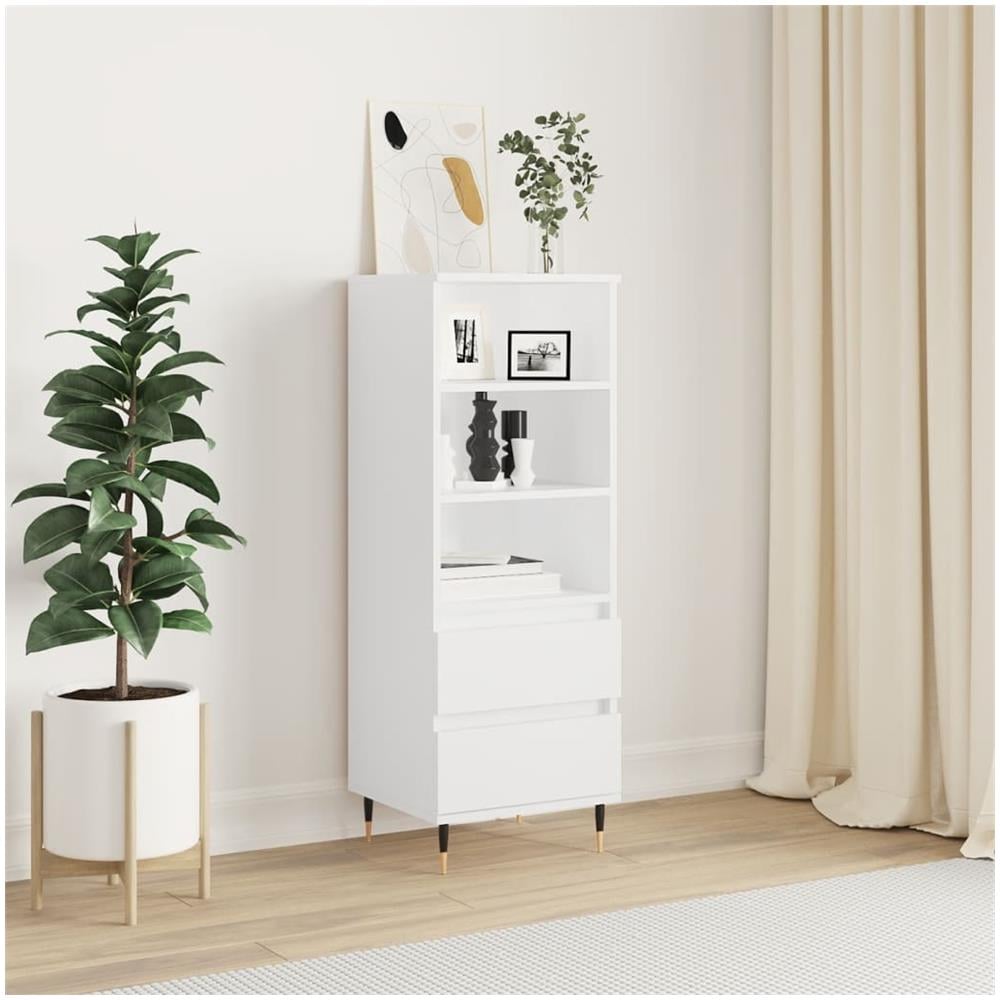 Credenza Bianco 40x36x110 Cm In Legno Multistrato - Foto 1