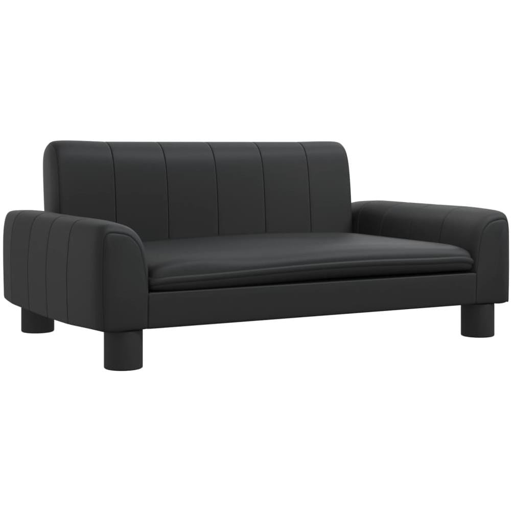 Divano Per Bambini Nero 70x45x30 Cm In Similpelle - Foto 1
