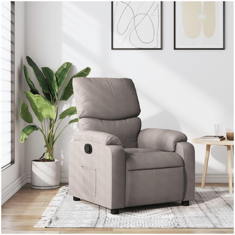 Poltrona Reclinabile In Tessuto Tortora - Foto 1