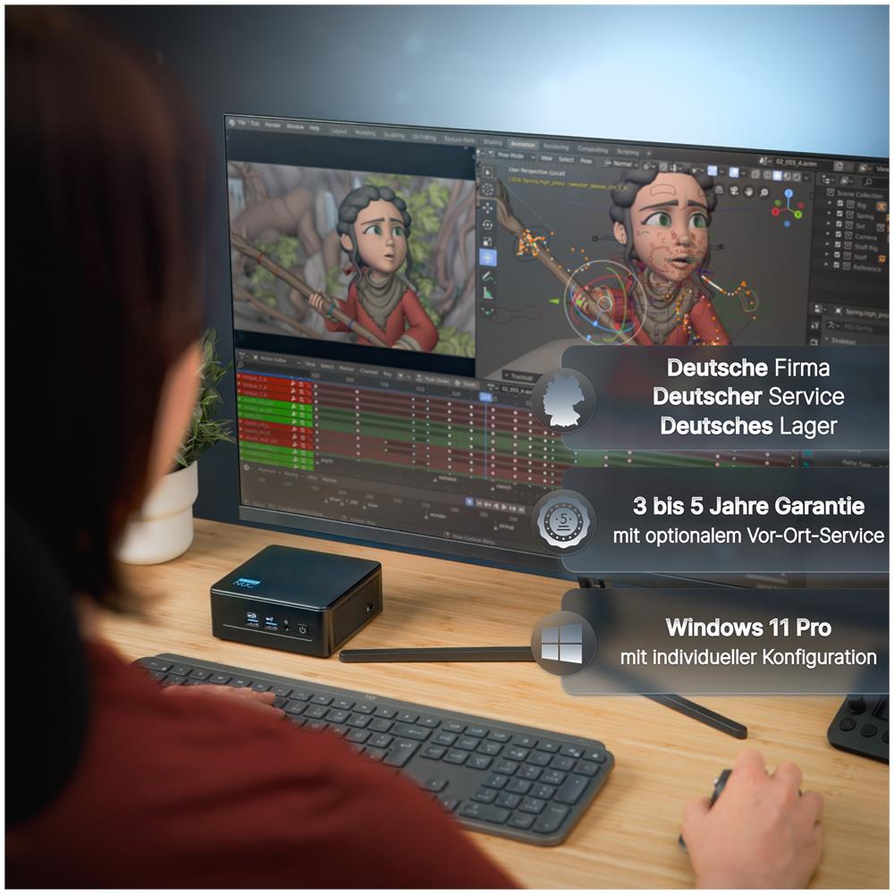 Pro NUC 12i5HP-W11P-512/2x8W6E Intel® Core™ i5 i5-12450H 16 GB DDR4-SDRAM 512 GB SSD Windows 11 Pro Mini PC Nero - Foto 7