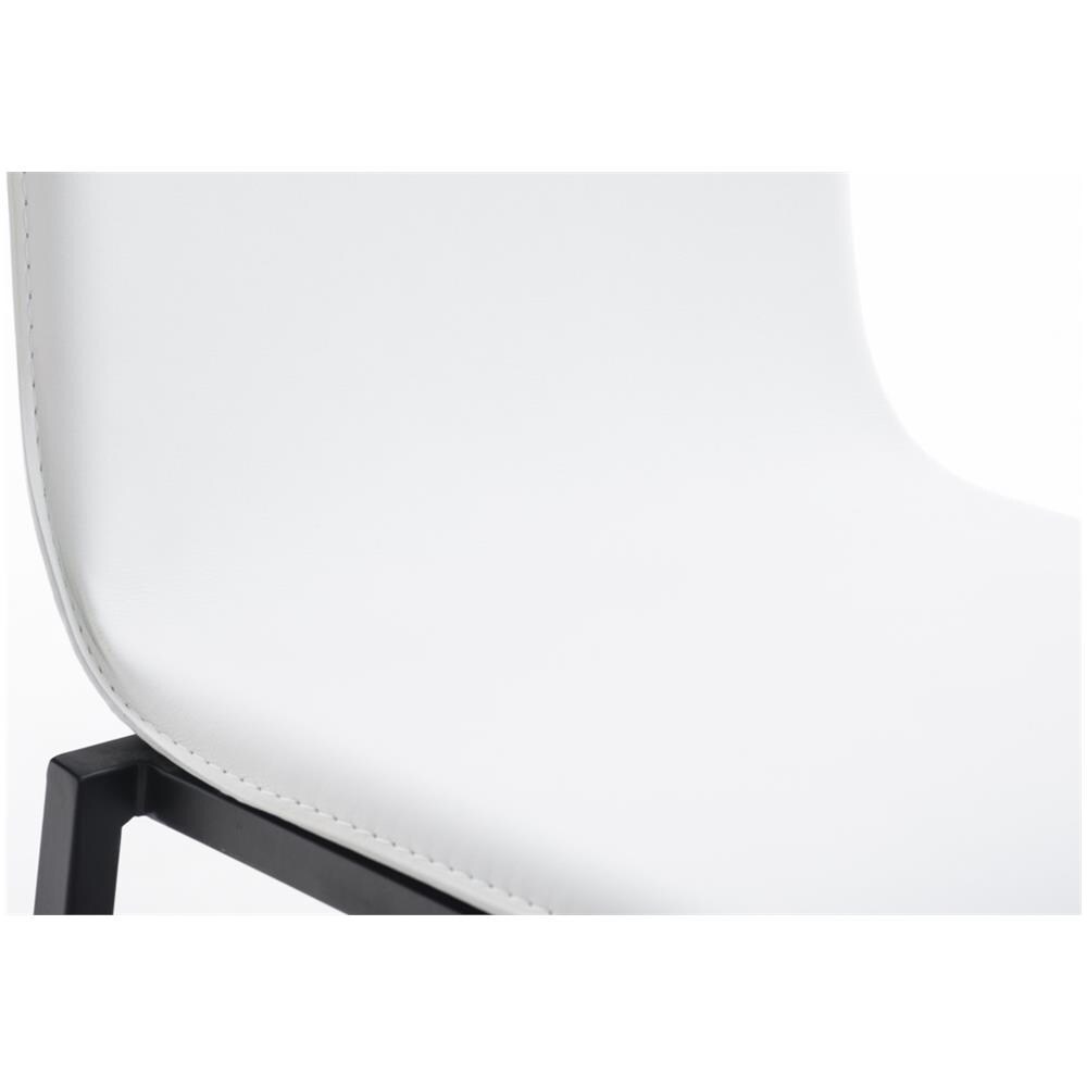 Sgabello Bar Impilabile Avola In Metallo Nero E Similpelle I Sedia Alta Da Cucina Con Schienale Altezza Seduta 78 CM Bianco - Foto 5