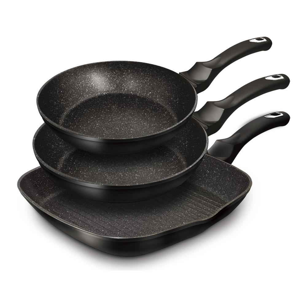 Set Di 3 Pentole Per Granito Bh-6157 Nero Argento - Foto 1