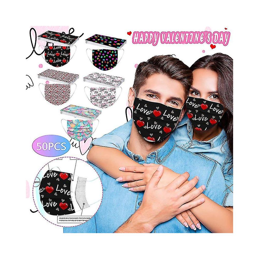 50 Mascherine Viso Monouso 3 Strati – Formato Adulto, Non Tessuto, USA E Getta - 2