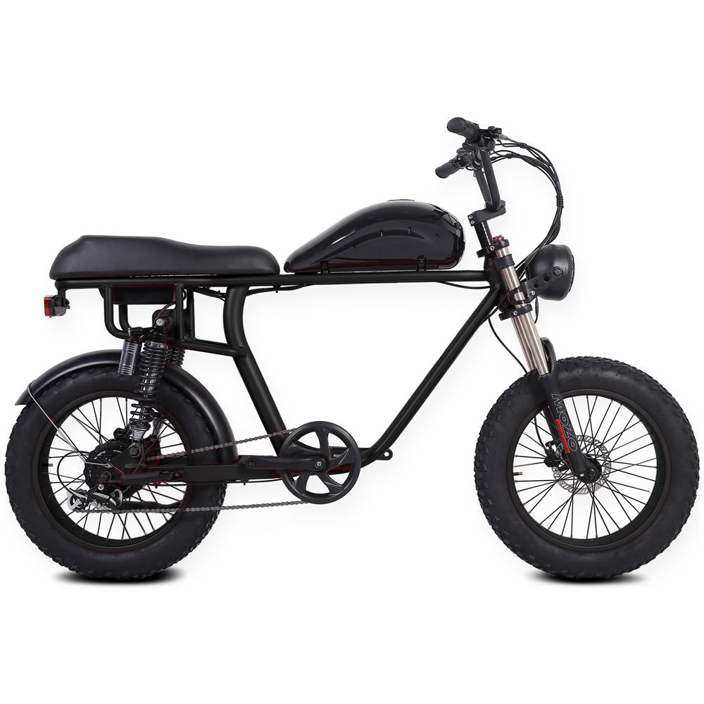 Bandit - Nero - 250w / 20ah - Bicicletta Elettrica Retrò 2 Persone - Fat E-bike - Foto 1
