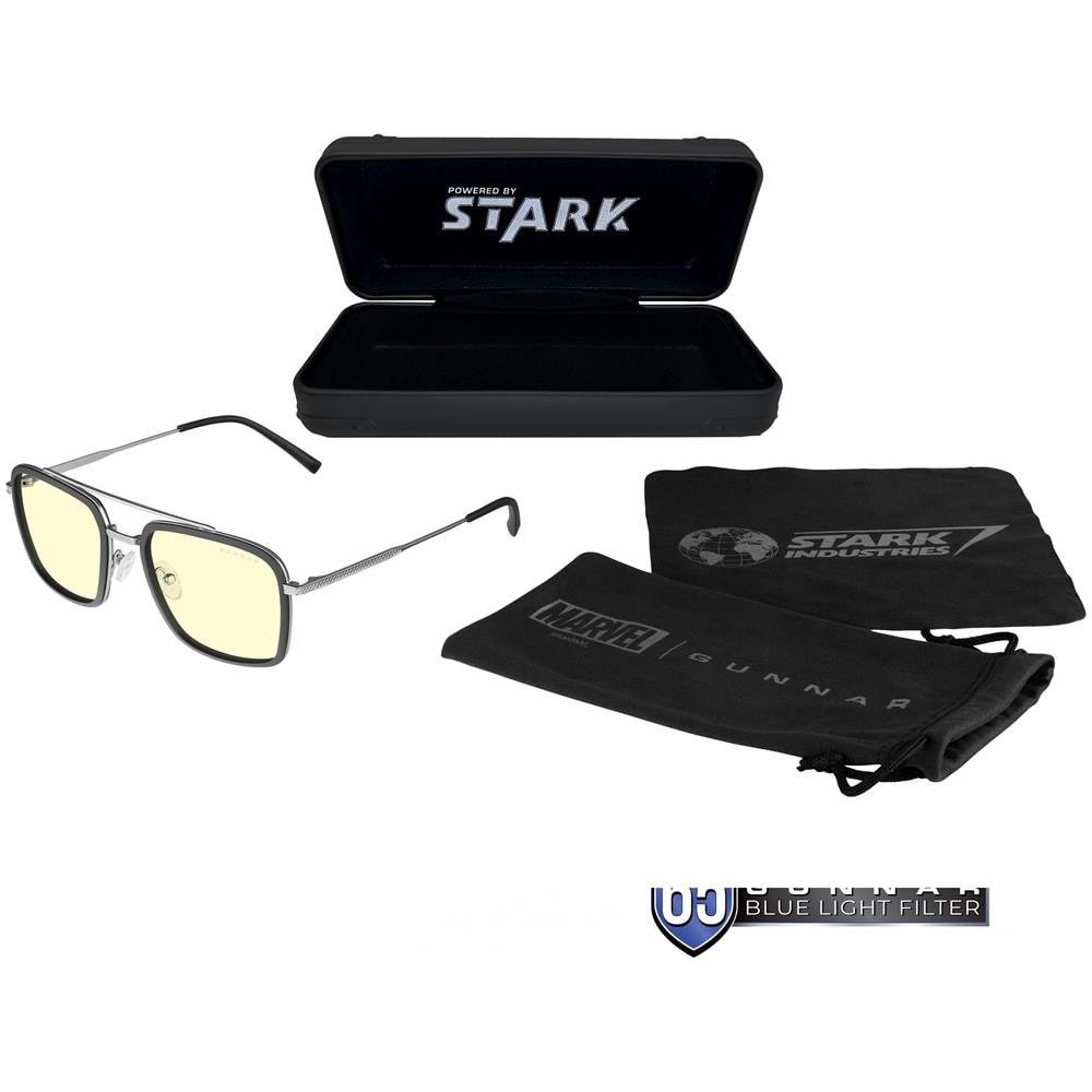 Occhiali Da Gioco E Da Computer | Edizione Stark Industries | Montatura In Acciaio Inossidabile, Tonalità Delle Lenti: Ambra (blocca Il 65% Di Luce Blu E Il 100% Di Luce Uv) - Foto 1