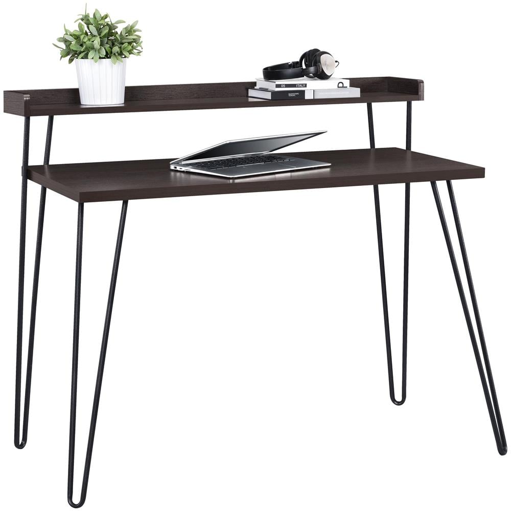 Haven Scrivania Porta Computer Con Alzata In Truciolare Laminato Espresso - Foto 1