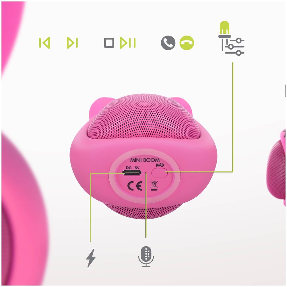 Altoparlante Bluetooth 3w Autonomia 3h Design Coniglio Luminoso Rosa - Foto 2
