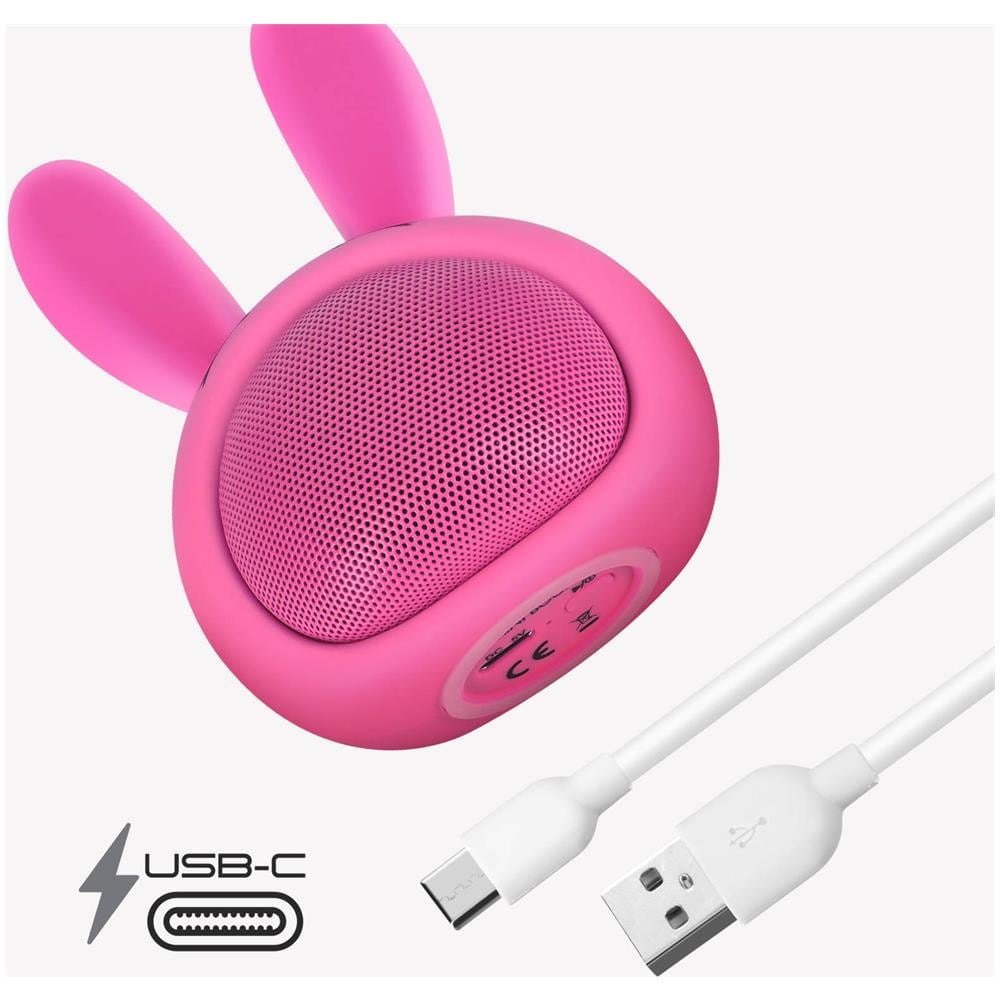 Altoparlante Bluetooth 3w Autonomia 3h Design Coniglio Luminoso Rosa - Foto 5