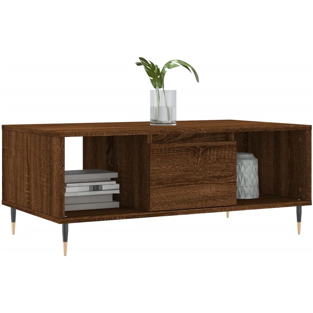 Tavolino Da Salotto Rovere Marrone 90x50x36,5 Cm In Multistrato - Foto 3