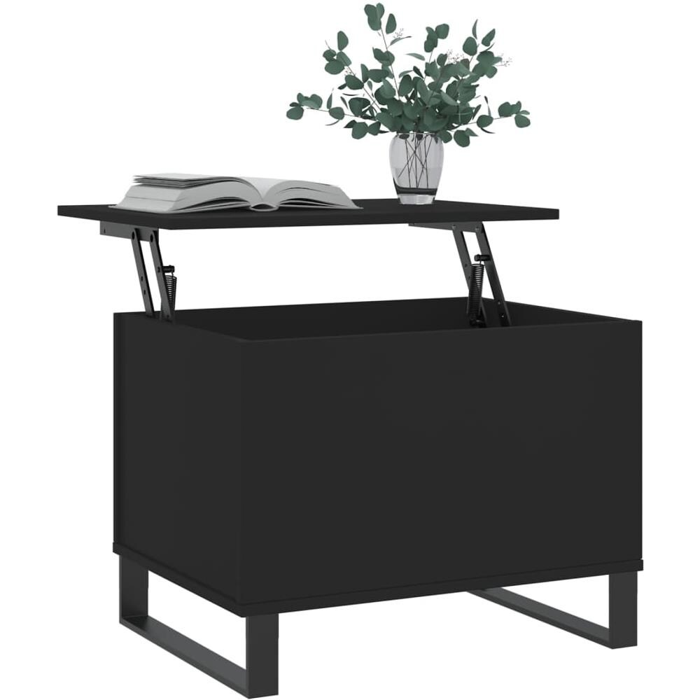 Tavolino Da Salotto Nero 60x44,5x45 Cm In Legno Multistrato - Foto 3