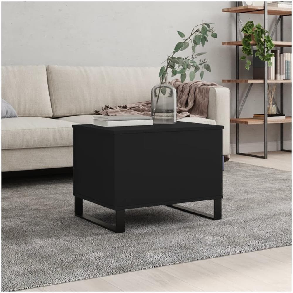 Tavolino Da Salotto Nero 60x44,5x45 Cm In Legno Multistrato - Foto 1