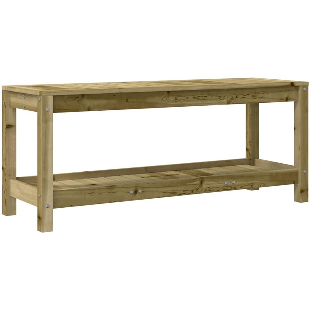 Panca da Giardino 108x35x45 cm Legno Massello Pino Impregnato - Foto 2
