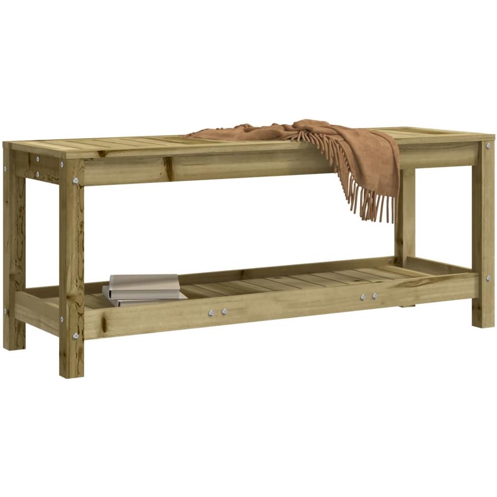 Panca da Giardino 108x35x45 cm Legno Massello Pino Impregnato - Foto 3