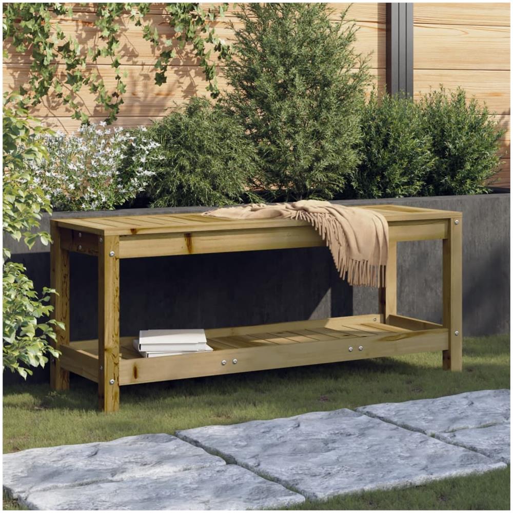 Panca da Giardino 108x35x45 cm Legno Massello Pino Impregnato - Foto 1