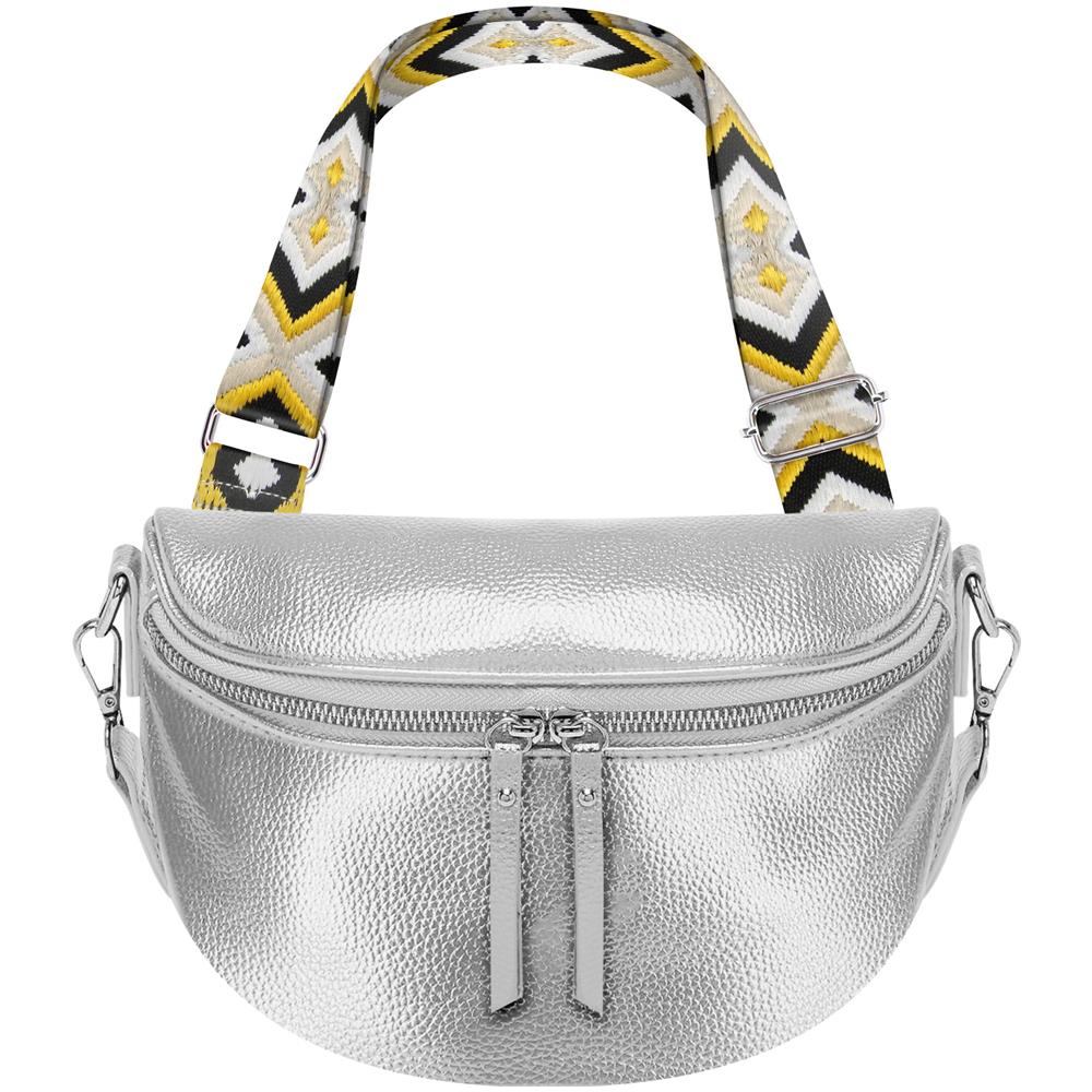 Marsupio Con Tracolla Stampa Geometrica, Argento - Foto 1