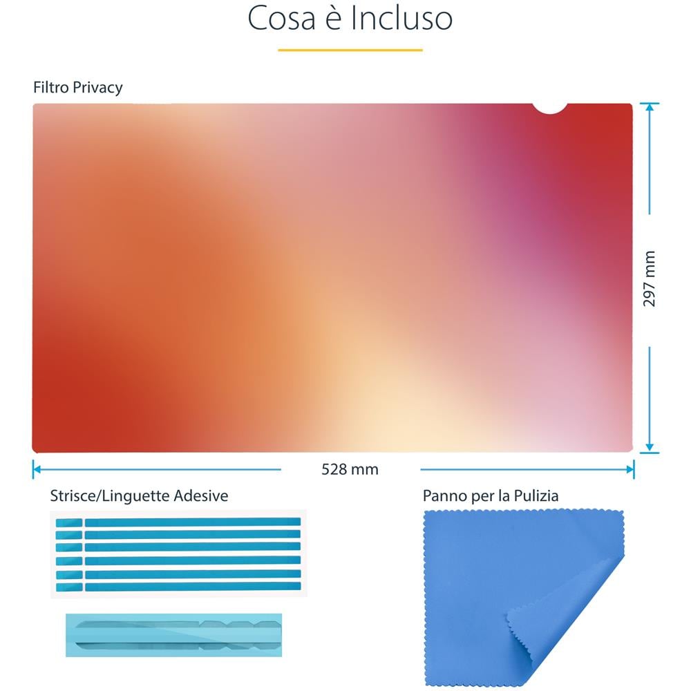 Filtro Privacy Oro per Monitor 23,8" 16:9, schermo privacy reversibile, Privacy Screen Protector per PC, protezione /schermo rimovibile, + /- 30 gradi - Foto 14
