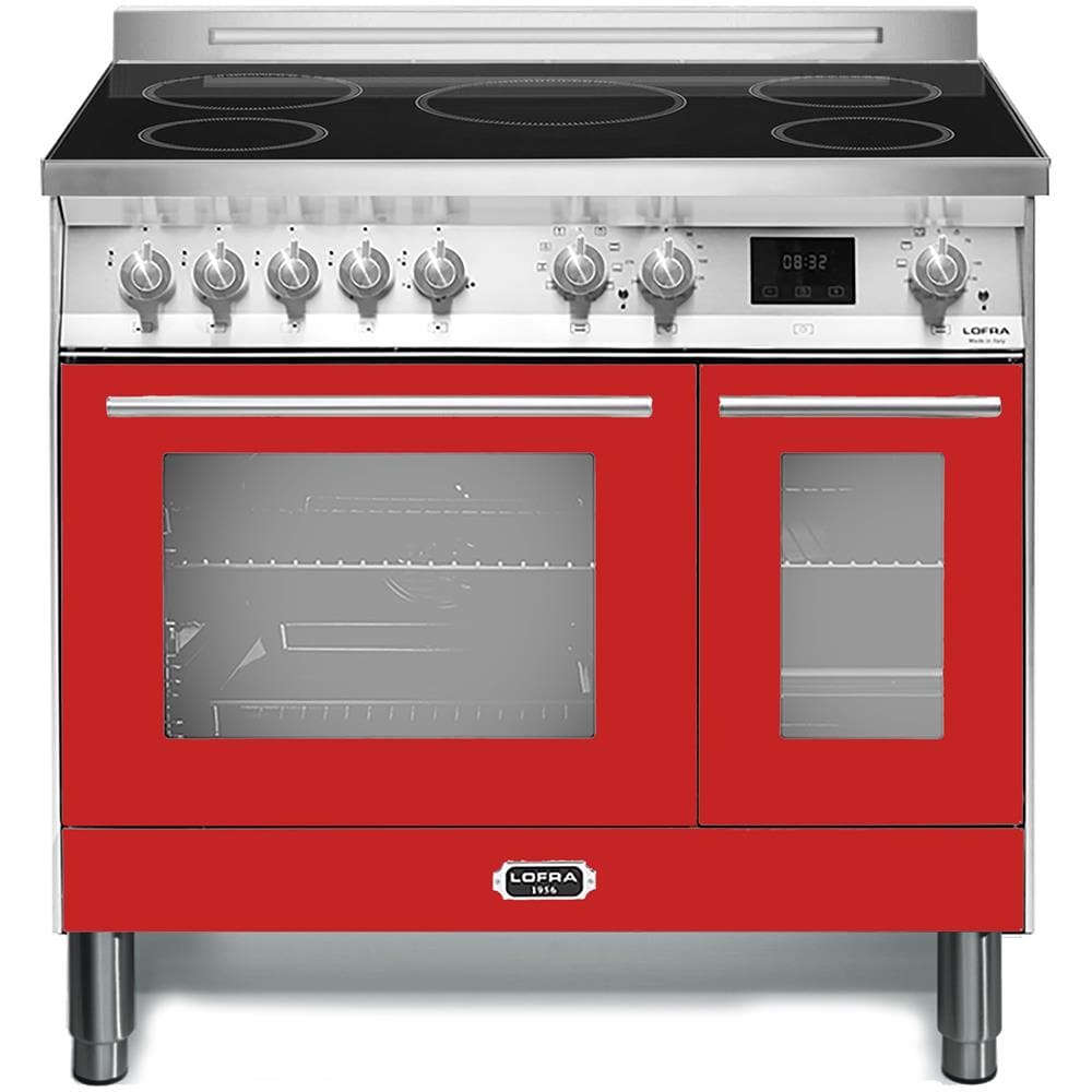 Cucina Elettrica PRD96MFTE / 5I 5 Fuochi a Gas Forno Elettrico Multifunzione Ventilato Classe A Dimensioni 90 x 90 cm Colore Rosso - Foto 1