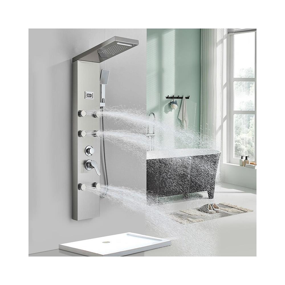 Pannello doccia Blackswan, modello M8016 nichelato con display digitale e funzioni SPA, misura 114 cm - Foto 4