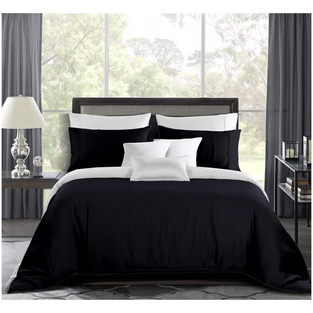 Set di biancheria da letto in microfibra 160x200 + 2x50x60 - Nero - Di lusso - Morbido come il velluto - Elegante - Foto 2