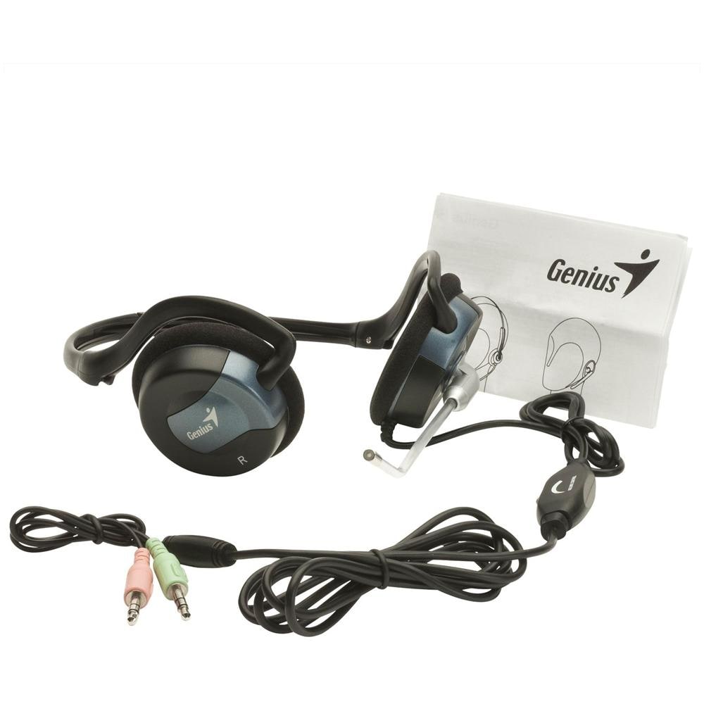 Cuffie con Microfono per PC Connessione Cavo Nera e Blu 1.8 m - Foto 1