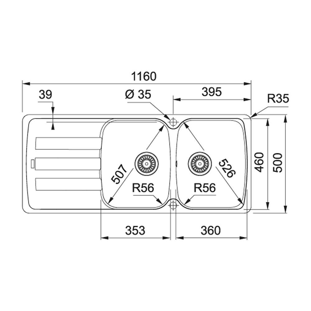 Lavello Fragranite Da Incasso AZG621 2 Vasche Gocciolatoio Colore Oyster - Foto 2