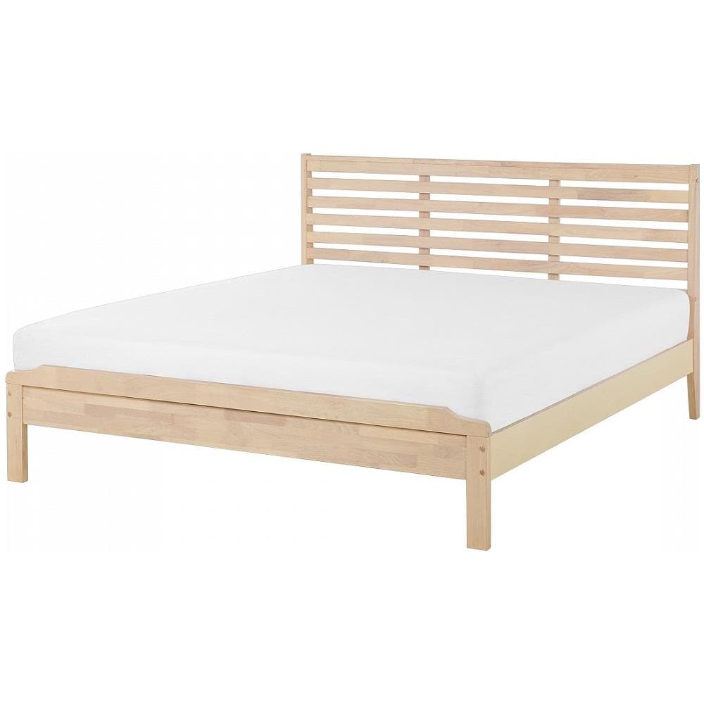 Letto Matrimoniale Moderno In Legno Marrone Chiaro 160x200cm Carnac - Foto 1