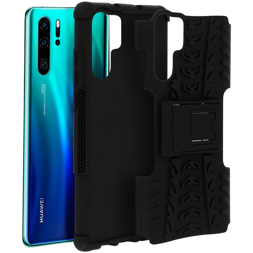 Cover Huawei P30 Pro Antishock Silicone Policarbonato Supporto Integrato Nero - Foto 9