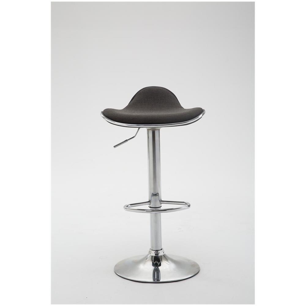 Sgabello Bar Shanghai in Tessuto - Sgabello Alto Cucina Girevole e Regolabile 60-80cm - Sgabello Design da Bancone Imbottito Grigio Scuro - Foto 2