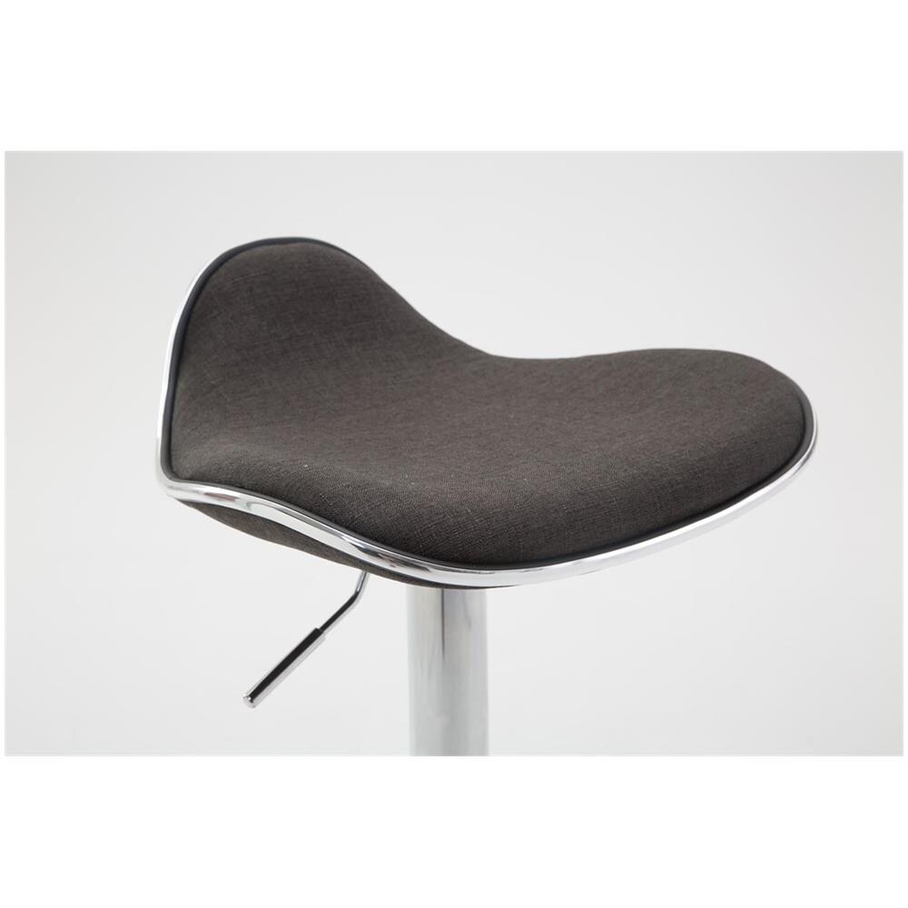 Sgabello Bar Shanghai in Tessuto - Sgabello Alto Cucina Girevole e Regolabile 60-80cm - Sgabello Design da Bancone Imbottito Grigio Scuro - Foto 5