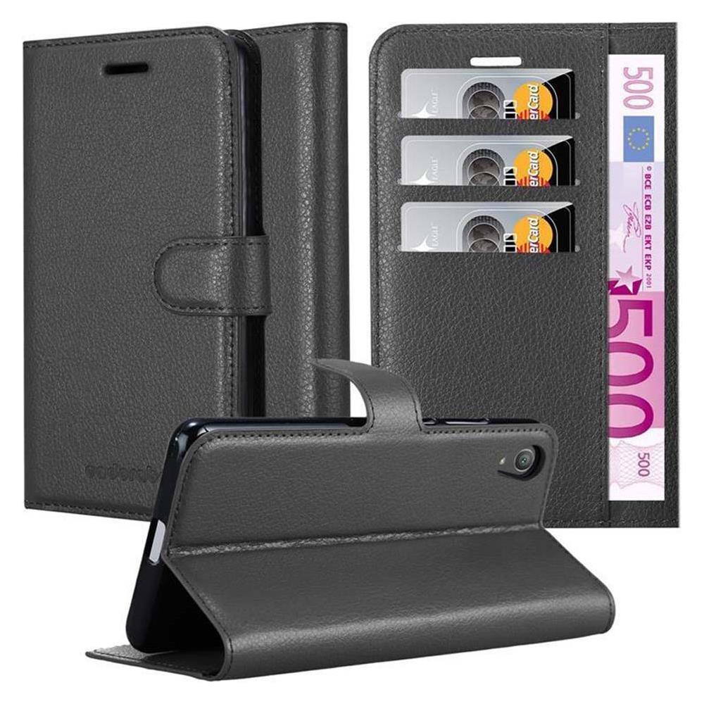 Custodia Compatibile Con Sony Xperia Xa1 Plus In Nero Carbone - Coperchio Protettiva Con Chiusura Magnetica, Funzione Stand E Tasca Per Le Carte - Foto 1