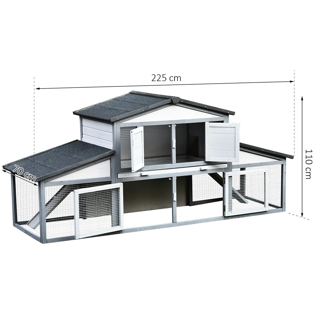 Conigliera Da Esterno In Legno Gabbia Per 2-3 Conigli O Roditori Bianca - Foto 2