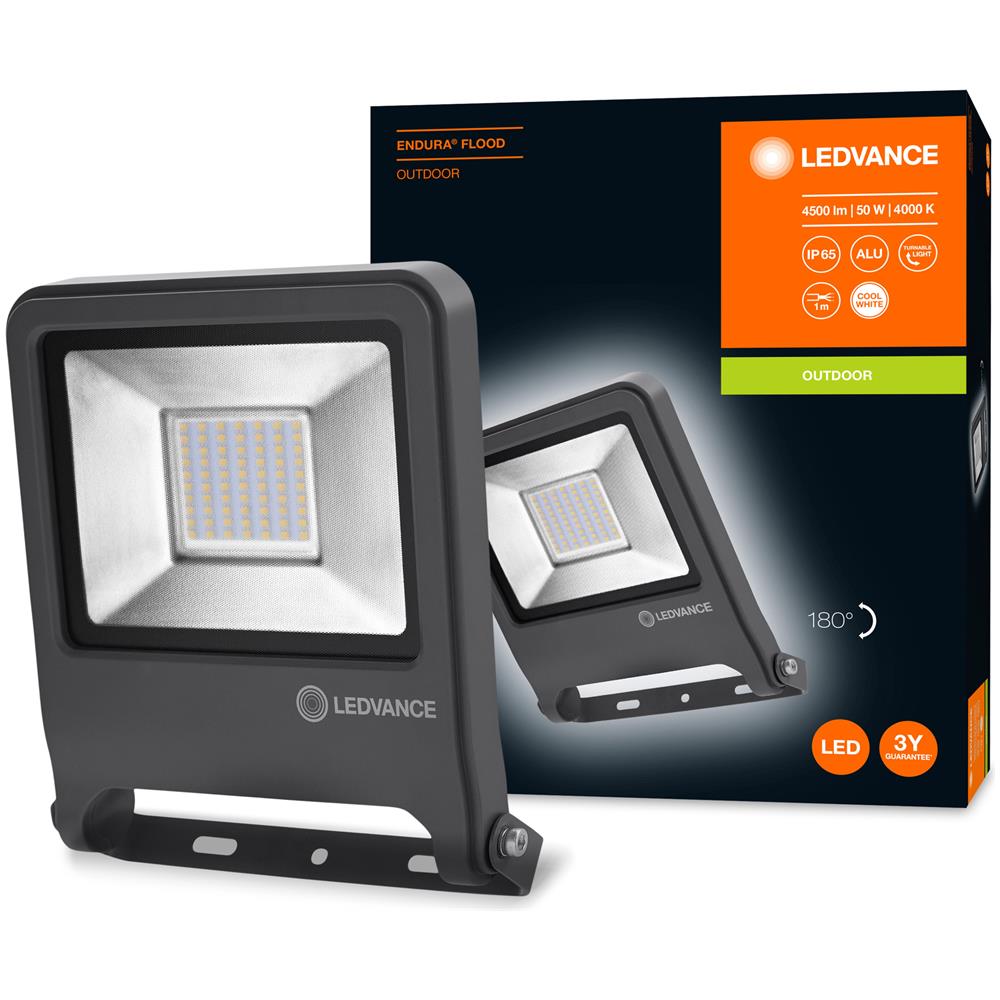 Endura Flood Proiettore 50w = 4500lm - Grigio - Bianco Freddo - Foto 8