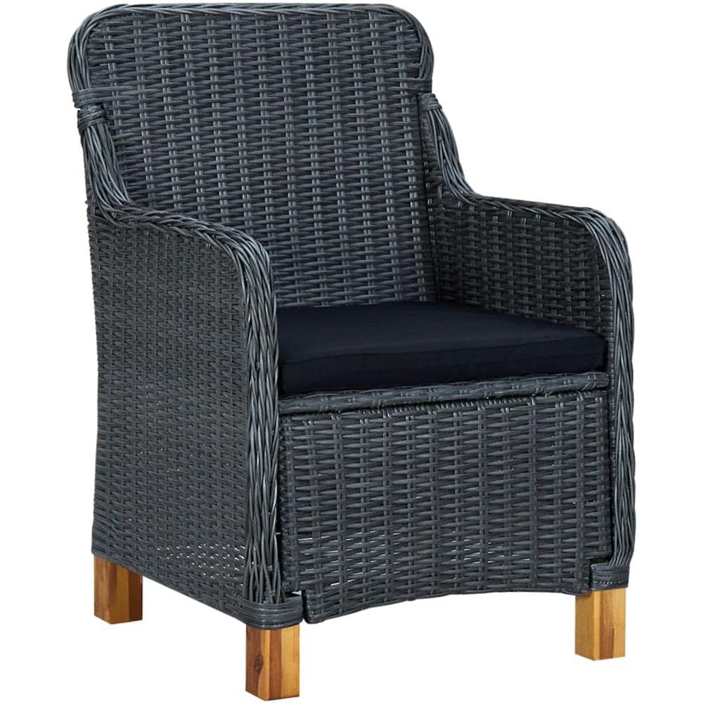 Set Da Pranzo Da Giardino 9pz E Cuscini Polyrattan Grigio Scuro - Foto 2