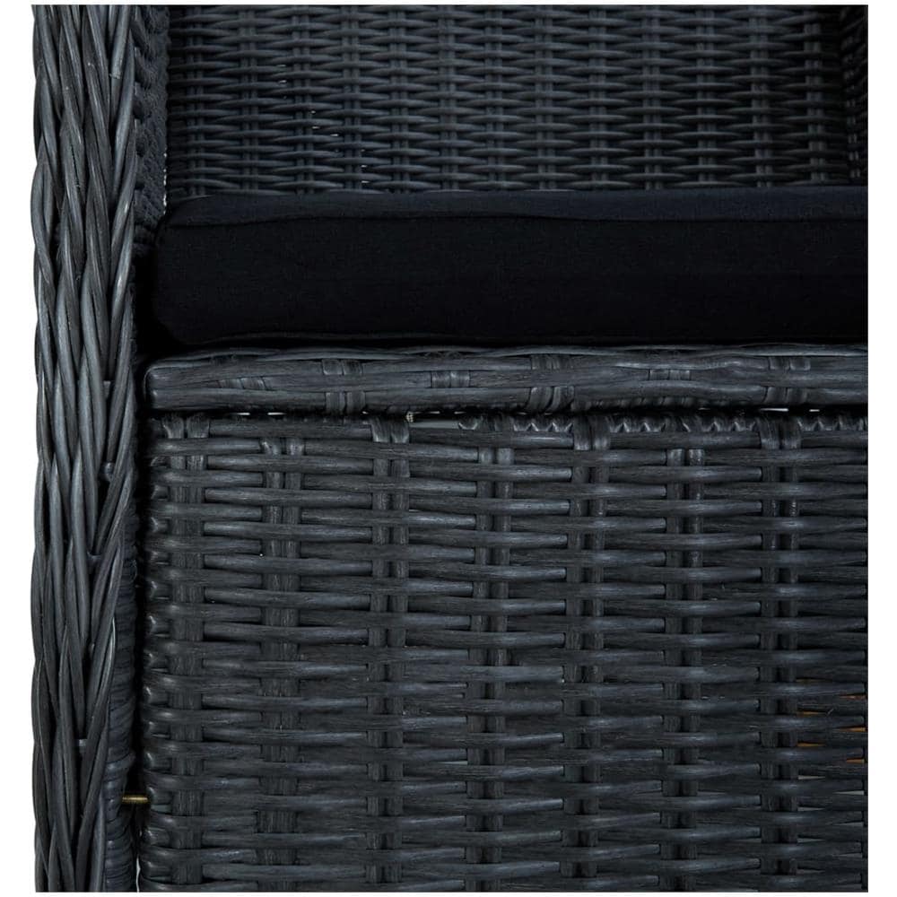Set Da Pranzo Da Giardino 9pz E Cuscini Polyrattan Grigio Scuro - Foto 8
